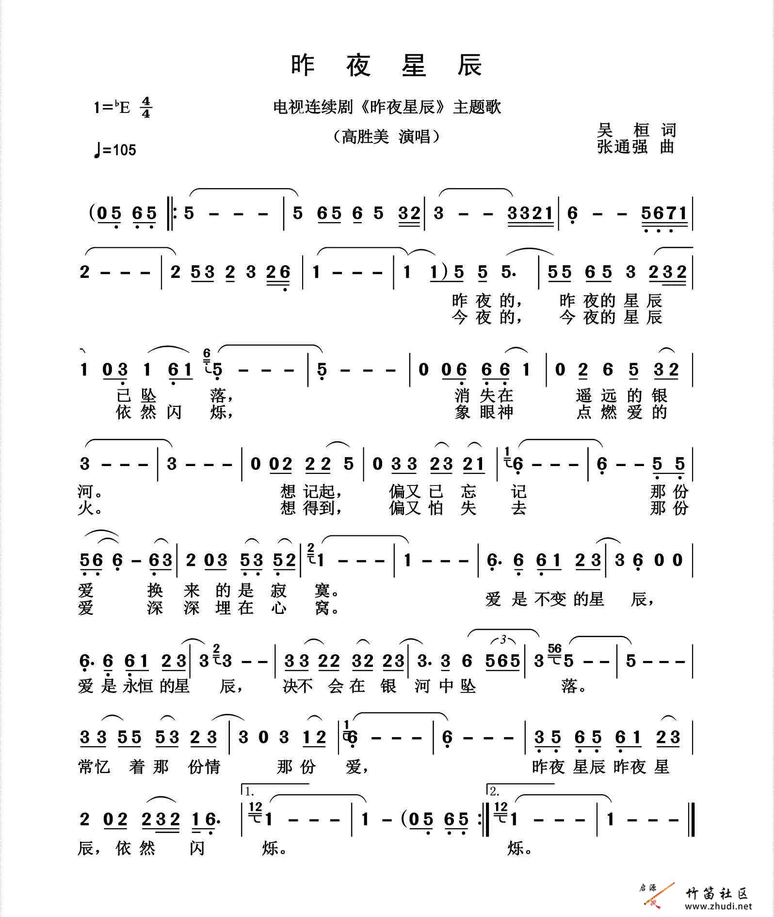 《昨夜星辰》简谱分享插图6999640_1706336870.jpg